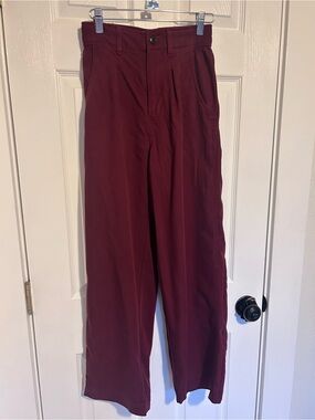Madewell Wide-Leg Pants in Wine